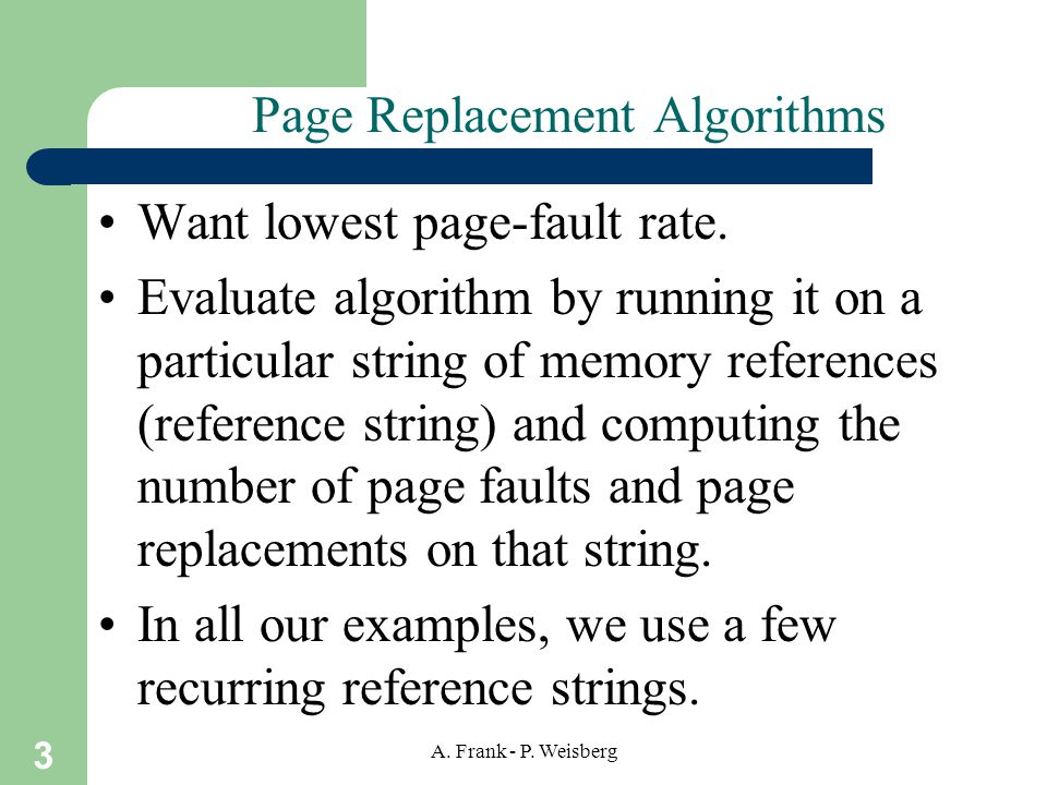 Page Replacement Algorithms